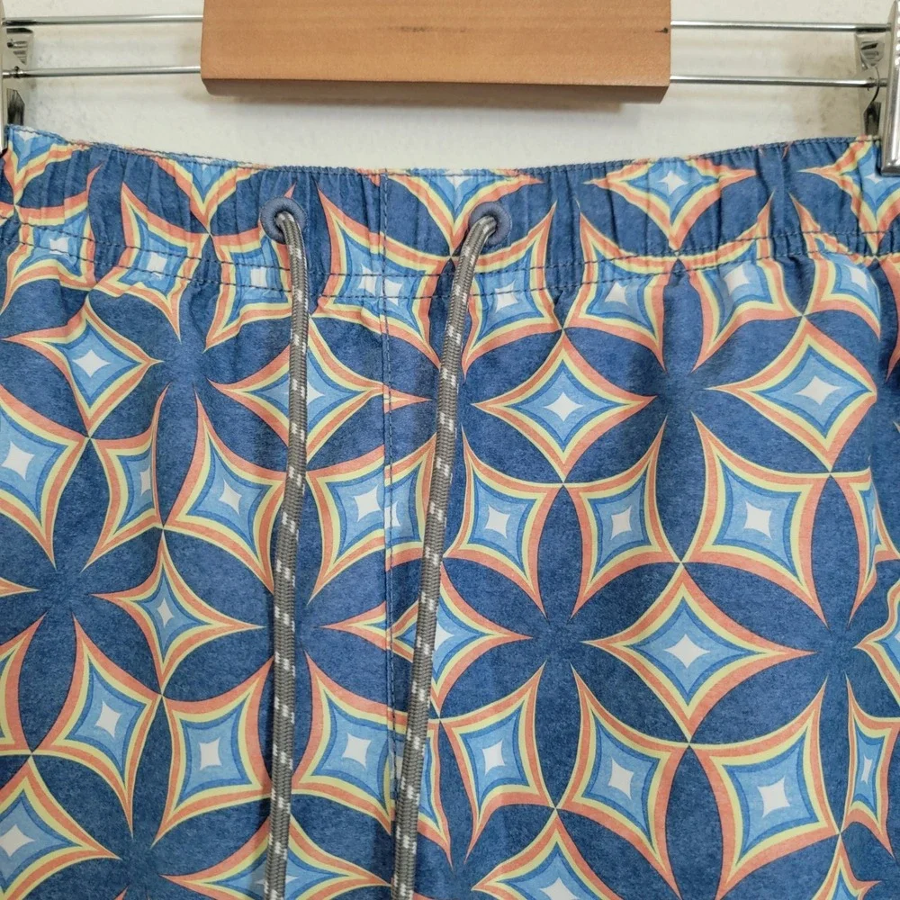 Tommy Bahama Relax Mens Medium‎ Blue Mesh Lined Swim Trunks Drawstring Resort